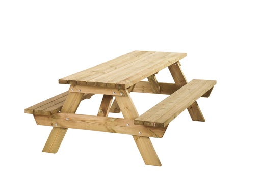 [W11024] Picknicktafel Bobito, 40 mm dik, bladmaat 220 x 71 cm, groen geïmpregneerd.