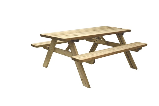 [W11010] Picknicktafel Easy, 40 mm dik, bladmaat 180 x 70 cm, groen geïmpregneerd.