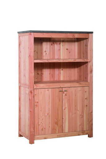 [1006137] Buitenkeuken dubbel 168 Excellent, 168 x 109 x 56 cm (HxBxD) met 3 schappen en deuren, onbehandeld.