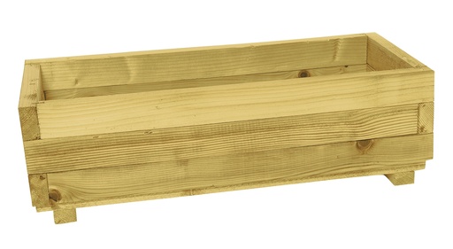 [1063074] Bloembak rechthoek 25 x 82 x 34 cm (HxBxD), groen geïmpregneerd.