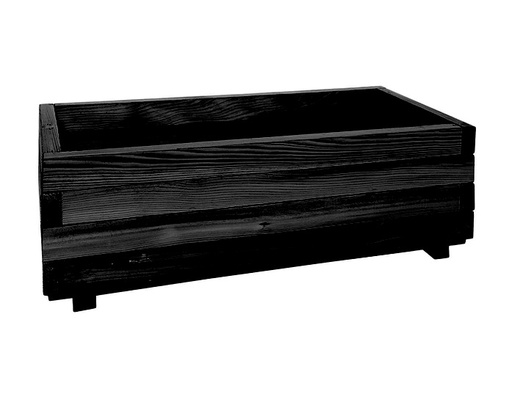 [1049959] Bloembak rechthoek 32 x 92 x 42 cm (HxBxD), geïmpregneerd en zwart gedompeld.