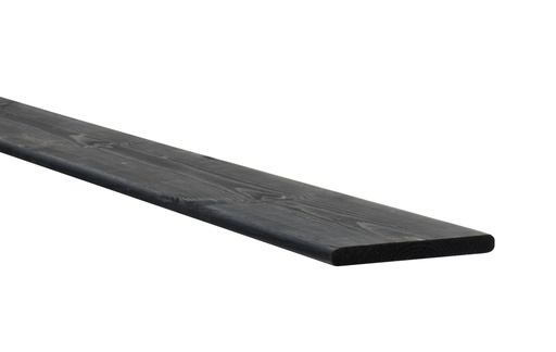 [W07445] Grenen geschaafde plank 1,5 x 14 x 179,5 cm, geïmpregneerd en zwart gedompeld.