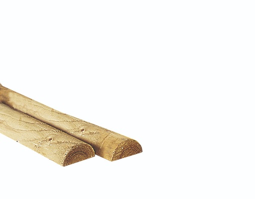 [W03005] Halfronde regel twee zijden haaks gekort, Ø 7 x 250 cm, groen geïmpregneerd.