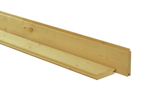 [W18700] Scandinavisch vuren geschaafd blokhutprofiel 2,8 x 14,5 x 300 cm, groen geïmpregneerd.