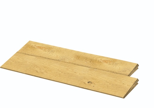 [W05208] Scandinavisch vuren Zweeds rabat, 1 zijde geschaafd, 1 zijde fijnbezaagd, 1-2,1 x 14,5 x 300 cm, groen geïmpregneerd.