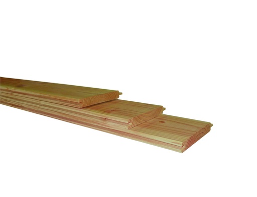 [W44270] Douglas geschaafd dakbeschot 1,6 x 11,6 x 400 cm, groen geïmpregneerd.