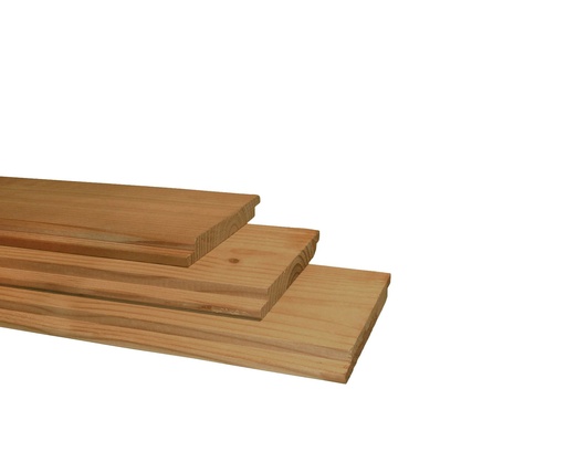 [W44605] Douglas geschaafd halfhouts rabat 4xvelling 1,8 x 19,5 x 400 cm, groen geïmpregneerd.