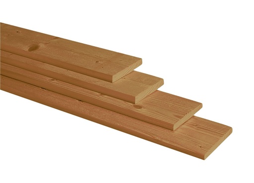 [W44337] Douglas geschaafde plank 1,6 x 14 x 180 cm, groen geïmpregneerd.