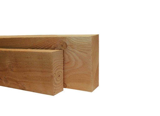 [W44089] Douglas geschaafde gording 7,0 x 22,0 x 500 cm, groen geïmpregneerd.
