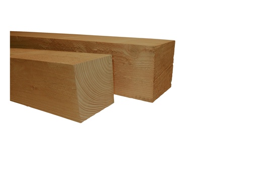 [W44480] Douglas fijnbezaagde paal 10 x 10 x 400 cm, groen geïmpregneerd.