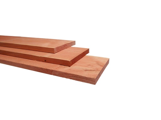 [W44995] Douglas fijnbezaagde plank 1,5 x 14 x 180 cm, groen geïmpregneerd.