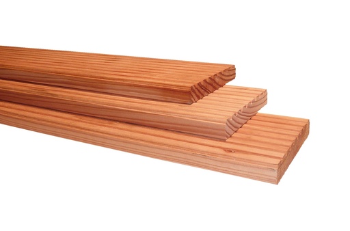 [WA00922] Douglas enkelzijdig geprofileerd dekdeel, 2,5 x 14,5 x 400 cm, onbehandeld.