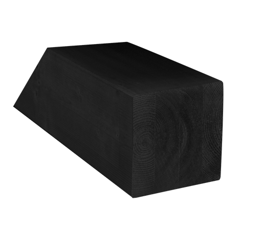[1058828] Vuren geschaafde paal verlijmd 12 X 12 X 250 cm, zwart gedompeld.