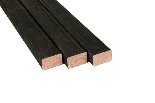 [W40705] Douglas geschaafde regel gedroogd 4,5 x 7 x 250 cm, zwart