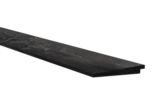 [1060145] Douglas Zweeds rabat 1 zijde geschaafd, 1 zijde fijnbezaagd 1,1-2,7 x 19,5 x 400 cm, zwart gedompeld.
