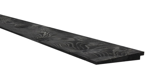 [1058631] Vuren Zweeds rabat 1 zijde geschaafd, 1 zijde fijnbezaagd, 1,1-2,7 x 19,5 x 400 cm, zwart gespoten.