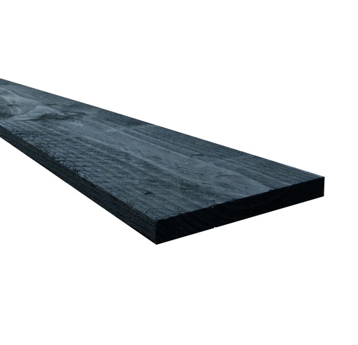 [WA00464] Douglas fijnbezaagde potdekselplank 2,2 x 20 x 400 cm, Zwart gespoten.