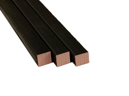 [1042619] Douglas geschaafde paal 6,5 x 6,5 x 300 cm, zwart gespoten.