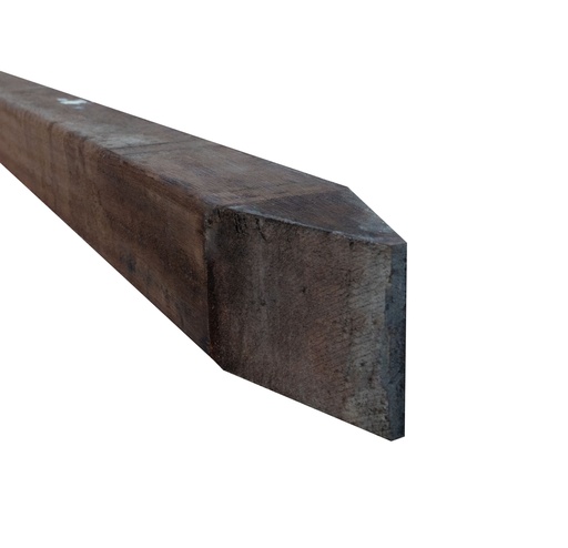 [WA00574] AV Hardhouten paal geschaafd, gepunt 6,8 x 6,8 x 275 cm