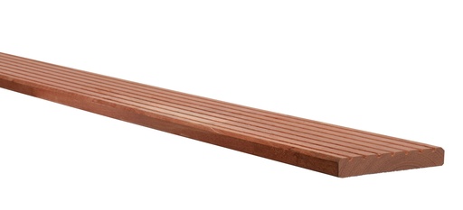 [W14956] Hardhouten enkelzijdig geprofileerd dekdeel, 2,1 x 14,5 x 425 cm.