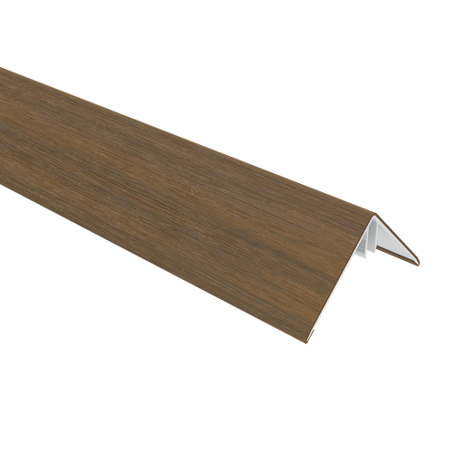 [1059188] NewTechWood aluminium co-extrusie hoekprofiel t.b.v. Castellation PRO, 6 x 6 x 300 cm, Teak.