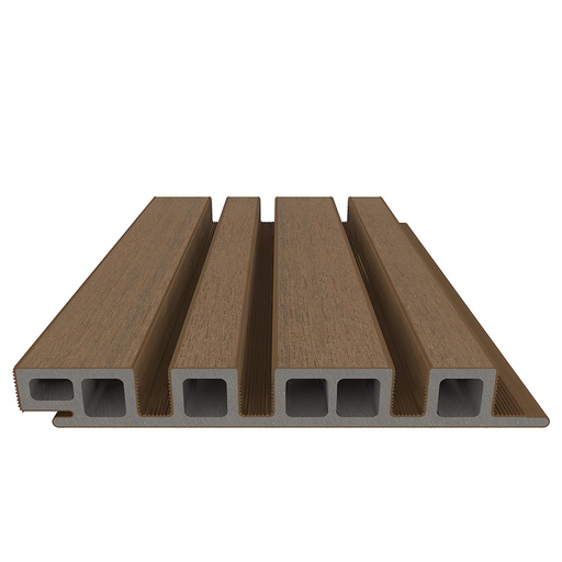 [1060374] NewTechWood HKC co-extrusie wand bekleding castellation 4325 profiel, 2,5 x 19,6 x 290 cm, Teak.