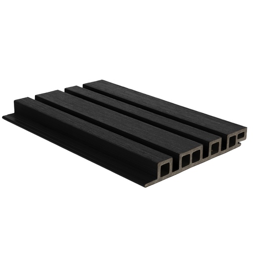 [1060375] NewTechWood HKC co-extrusie wand bekleding castellation 4325 profiel, 2,5 x 19,6 x 290 cm, Ebony zwart.