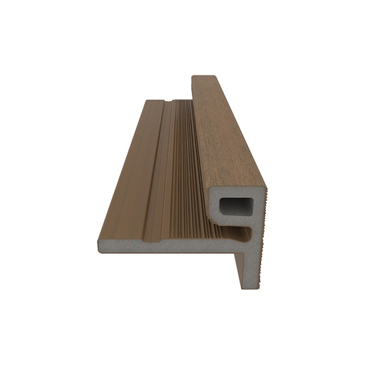 [1060365] NewTechWood HKC co-extrusie eindprofiel castellation t.b.v. wand bekleding, 7 x 5 x 300 cm, Teak.