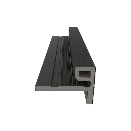 [1060366] NewTechWood HKC co-extrusie eindprofiel castellation t.b.v. wand bekleding, 7 x 5 x 300 cm, Ebony zwart.