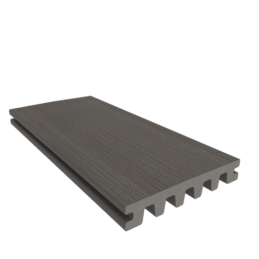 [1059167] NewTechWood HKC co-extrusie enkelzijdig dekdeel houtstructuur 2,3 x 13,8 x 400 cm, Silver Gray.
