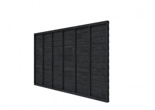 [W46935] Douglas wandpakket t.b.v. enkelzijdige wand Comfort/DHZ 371x224 cm, zwart geïmpregneerd.