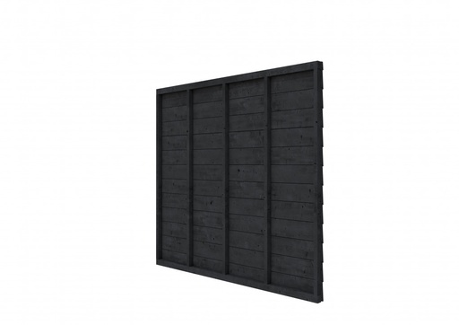 [1042122] Vuren wandpakket t.b.v. enkelzijdige wand Comfort/DHZ 246,5x224 cm, zwart geïmpregneerd.