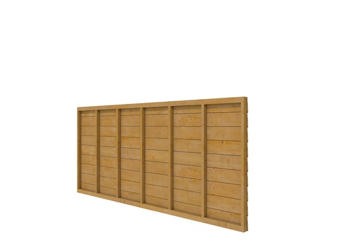 [W52545] Douglas wandpakket t.b.v. enkelzijdige wand kapschuur Comfort 371x162 cm, groen geïmpregneerd.
