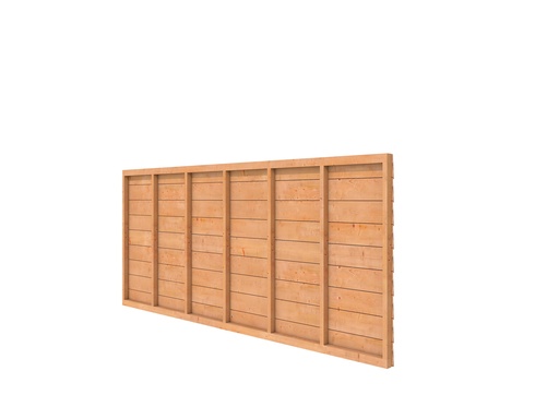 [1022911] Douglas wandpakket t.b.v. enkelzijdige wand kapschuur Comfort 371x162 cm, kleurloos geïmpregneerd.