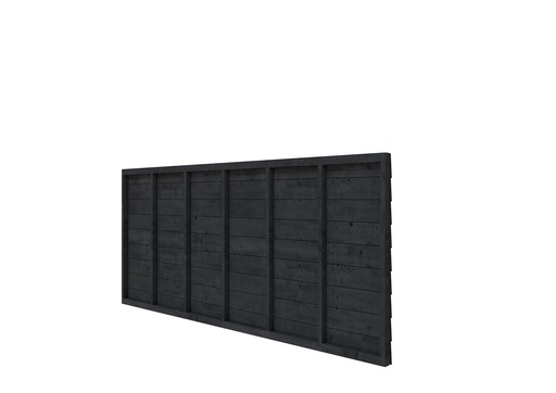 [W53545] Douglas wandpakket t.b.v. enkelzijdige wand kapschuur Comfort 371x162 cm, zwart geïmpregneerd.