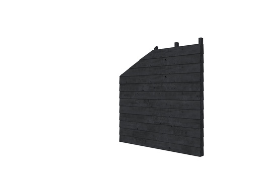 [W53585] Douglas wandpakket t.b.v. dubbelzijdige zijwand kapschuur Comfort, zwart geïmpregneerd.