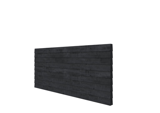 [1042129] Vuren wandpakket t.b.v. dubbelzijdige wand kapschuur Comfort 371x162 cm, zwart geïmpregneerd.