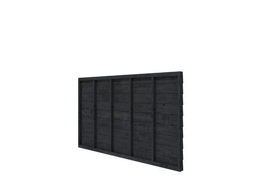 [1042154] Vuren wandpakket t.b.v. enkelzijdige wand kapschuur Comfort 278,5x162 cm, zwart geïmpregneerd.