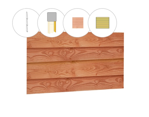 [1023733] Zweeds rabat plankenset douglas bij wand C, 278,5 x 224 cm, onbehandeld.
