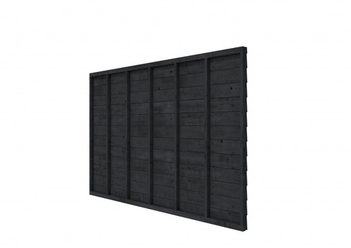 [1042126] Vuren wandpakket t.b.v. enkelzijdige wand DHZ 328,5x224 cm, zwart geïmpregneerd.