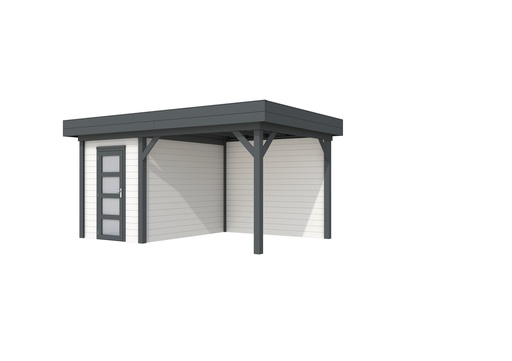 [1001656-21] Vuren Topvision Kiekendief, 200 x 300 en luifel 300 cm, wanden wit en basis antraciet.