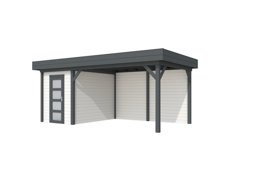 [1001659-21] Vuren Topvision Kiekendief, 200 x 300 en luifel 400 cm, wanden wit en basis antraciet.