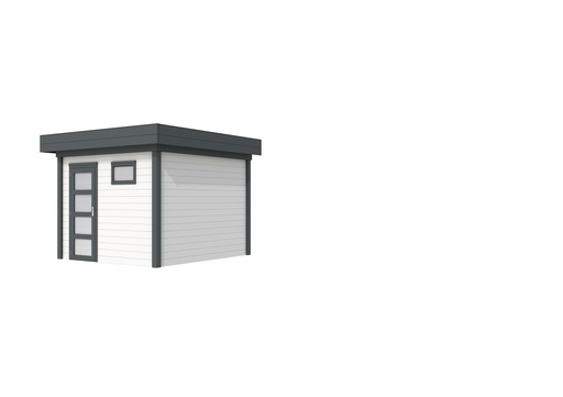 [1001809-21] Vuren Topvision Tapuit, 300 x 300 cm, wanden wit en basis antraciet.