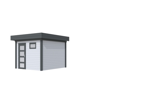 [1001809-23] Vuren Topvision Tapuit, 300 x 300 cm, wanden lichtgrijs en basis antraciet.