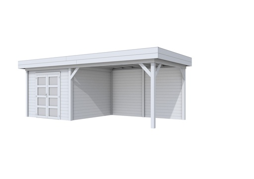 [1001716-05] Vuren Topvision Bosuil, 300 x 300 en luifel 400 cm, lichtgrijs gespoten.