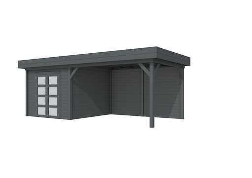 [1001716-06] Vuren Topvision Bosuil, 300 x 300 en luifel 400 cm, antraciet gespoten.