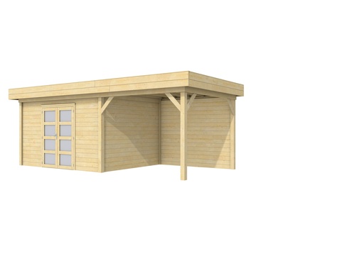 [1001680] Vuren Topvision Parelhoen, 400 x 300 en luifel 300 cm, onbehandeld.