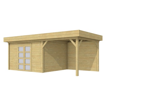 [1001680-02] Vuren Topvision Parelhoen, 400 x 300 en luifel 300 cm, groen geïmpregneerd.