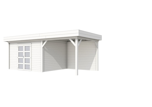 [1001680-04] Vuren Topvision Parelhoen, 400 x 300 en luifel 300 cm, wit gespoten.