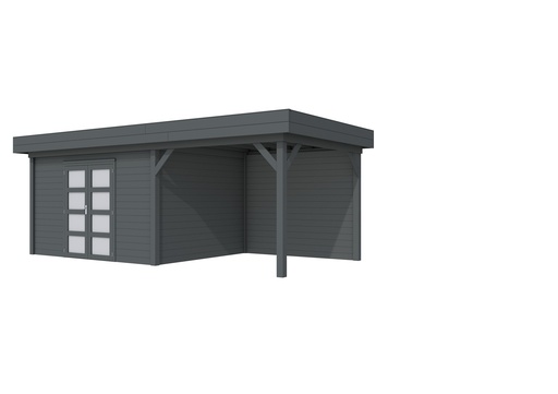 [1001680-06] Vuren Topvision Parelhoen, 400 x 300 en luifel 300 cm, antraciet gespoten.